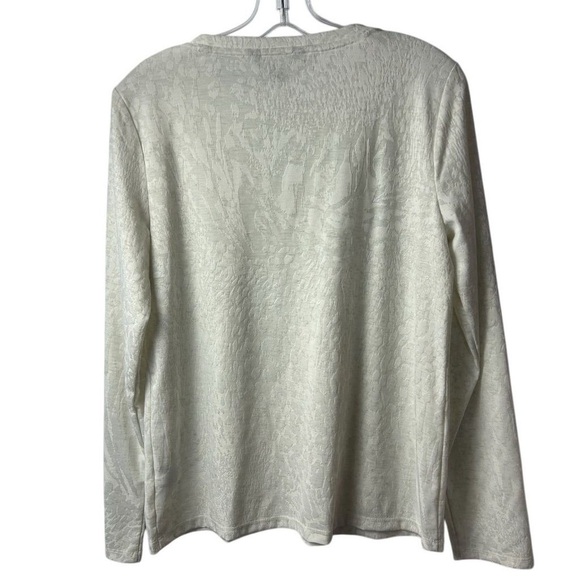 Simply Vera Vera Wang Women's Ivory Long Sleeve Shirt Size M - Picture 7 of 10